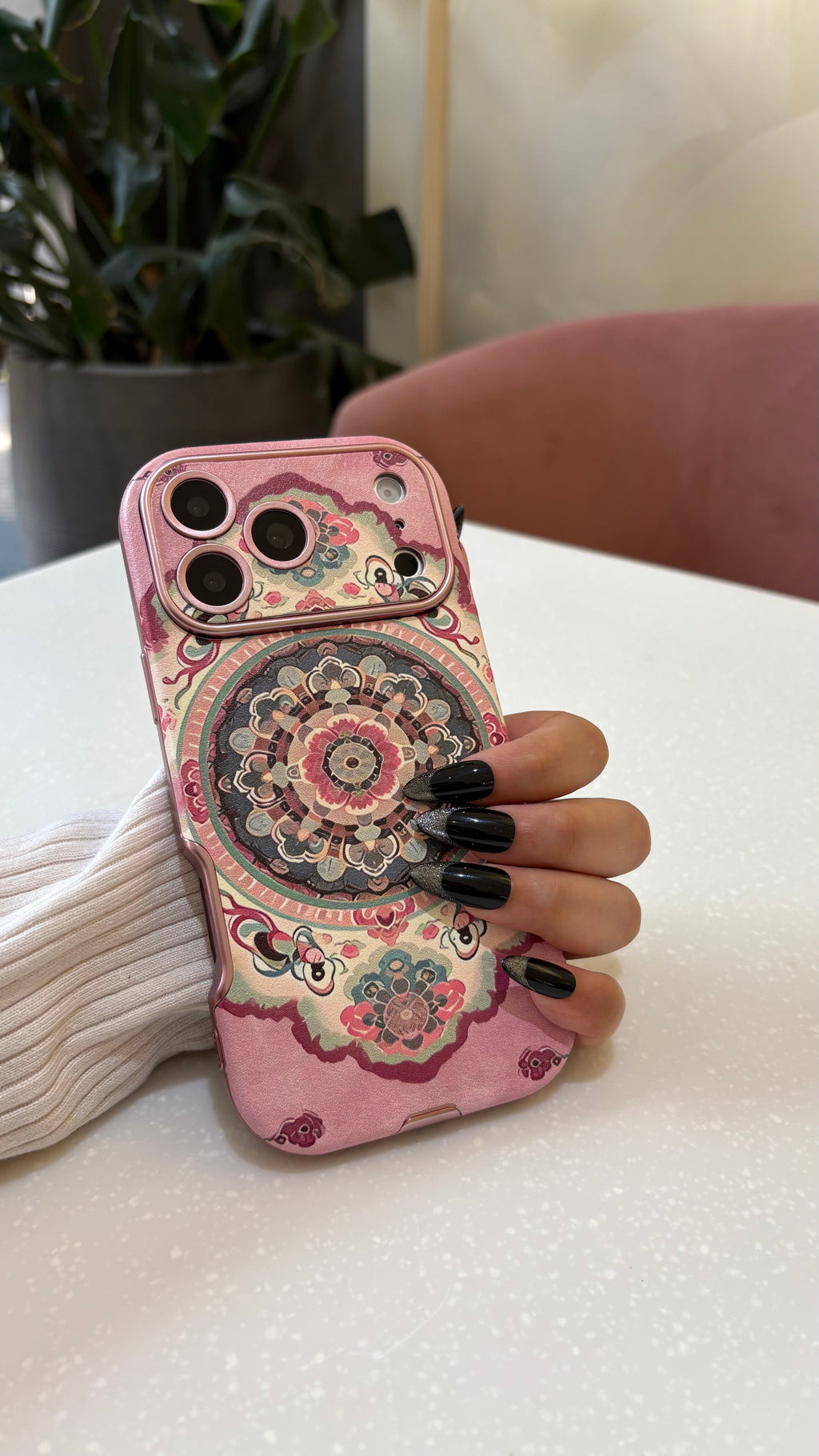 Pink Mandala Art iPhone Case