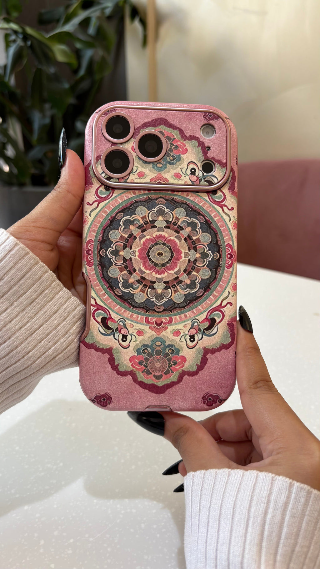 Pink Mandala Art iPhone Case