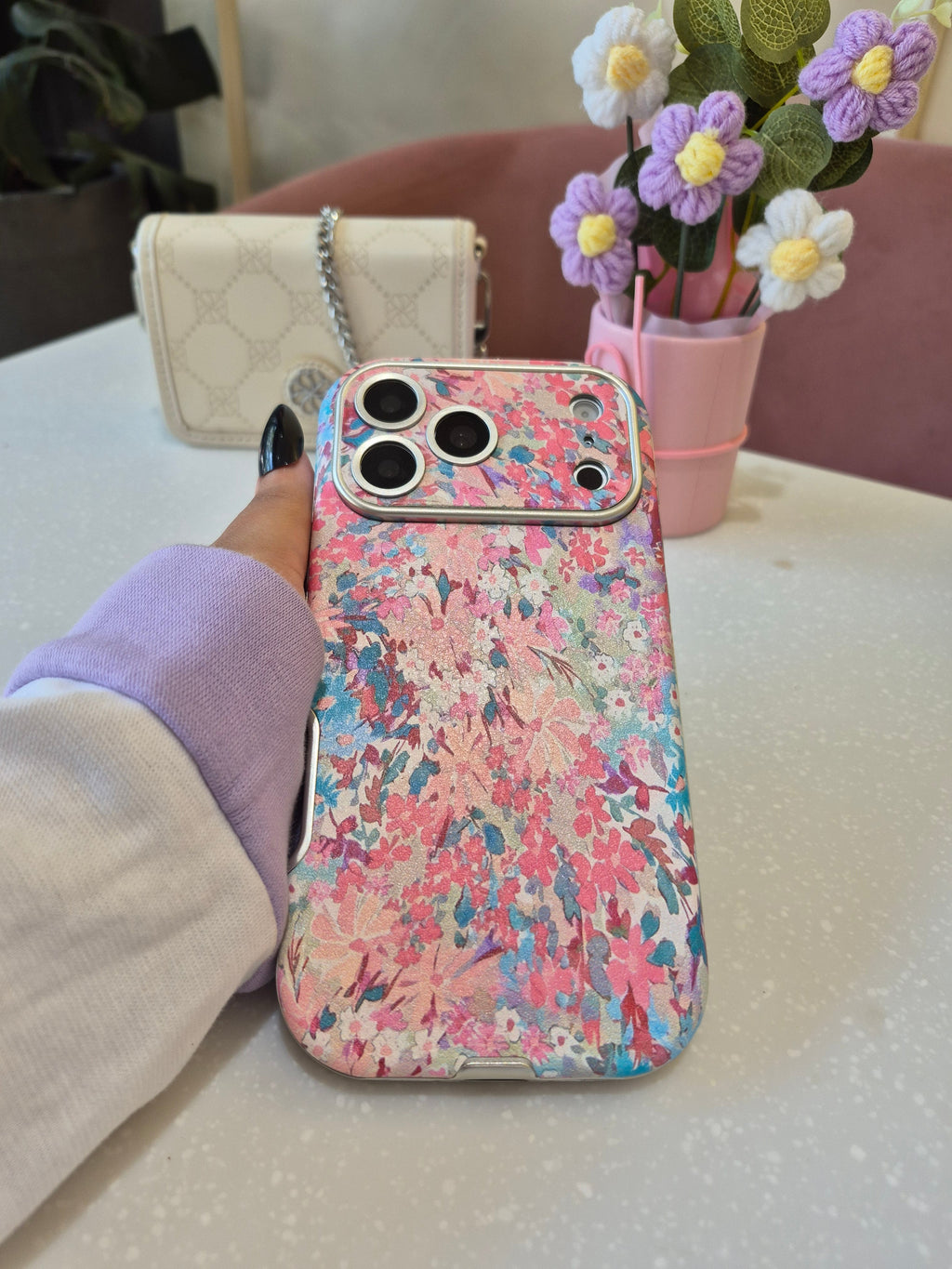 Pink Abstract Art iPhone Case