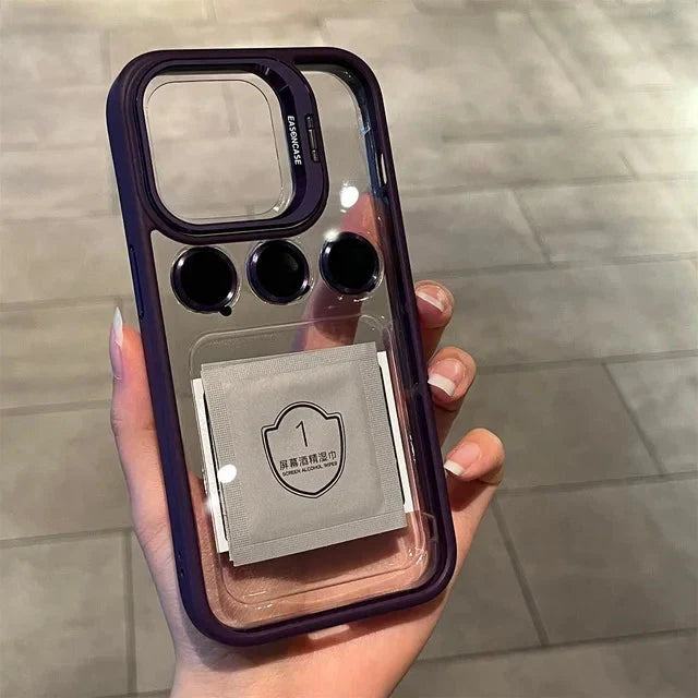 With Lens Film Protect Holder Clear Phone Case (for Men & Women)