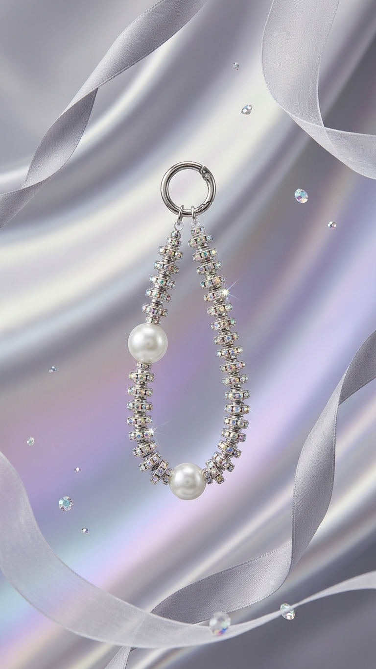 Aurora Pearl Crystal Phone Charm