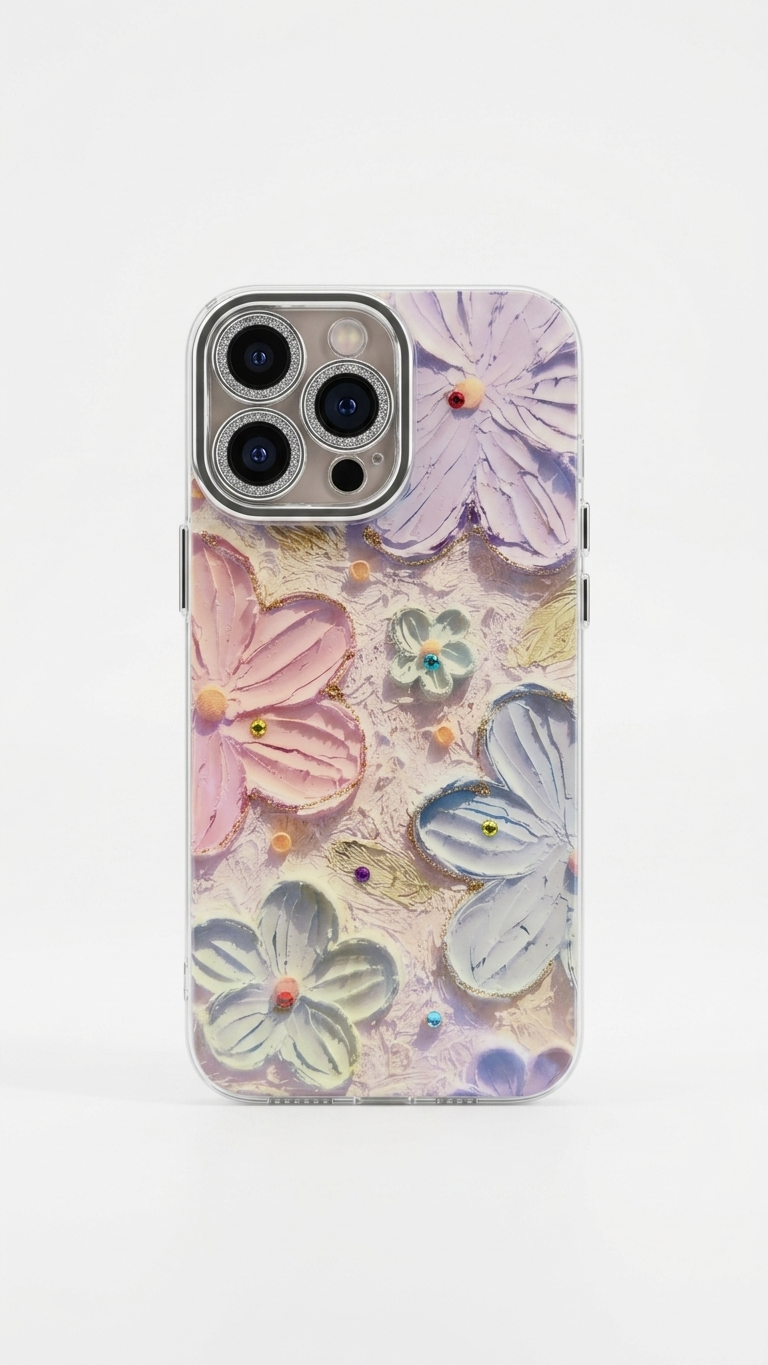 Cute Oil Painting Flower iPhone Mobile Case